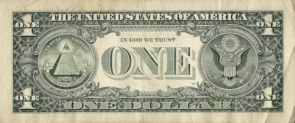 The back of a one dollar US bill.