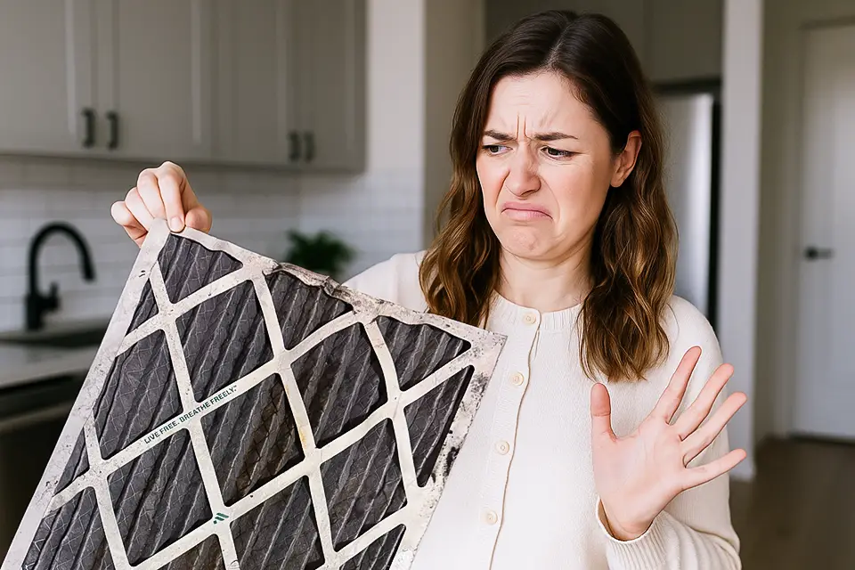 Don't be like this woman - change your air filter every month.