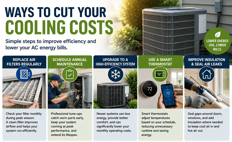 5 simple steps to improve efficiency and lower your AC energy bills