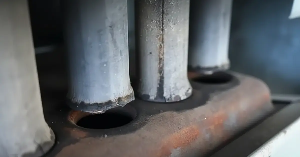 A busted heat exchanger, a serious danger to your home.